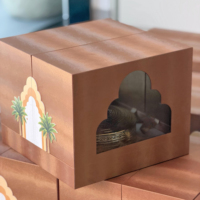 Ramadan Maßgefertigte Doppeltürige Magnetische Datteln-Süßigkeiten-Nüsse Geschenkbox Verpackung Klare Plastik Luxus Schokoladen-Dessert-Gebäckbox