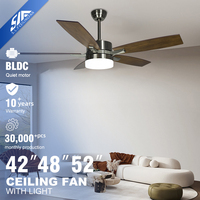 Ventilateur de plafond LED BLDC de 42 pouces, 48 pouces, 52 pouces pour l'intérieur du salon et de la maison avec télécommande à intensité variable