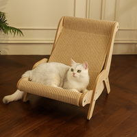 Chaise longue griffoir pour chat 2-en-1 en panneau de densité avec corde de chanvre écologique, surface résistante à l'usure, lit ergonomique inclinable pour chat