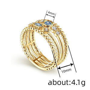 Set di Anelli Geometrici Multistrato Stile Corte Reale, Gioielli Minimalisti con Perline Metalliche, Anello Statement da Donna - Product Image 3