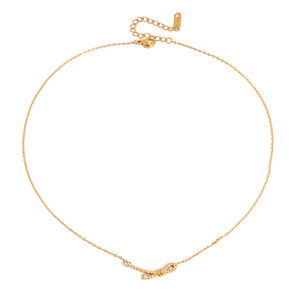 Collier Pendentif Nœud en Or 18 carats avec Strass, Sertissage Pavé, Design Nœud Papillon, Bijou Quotidien, Idéal Cadeau - Product Image 5
