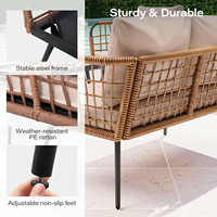 Ensemble de 3 chaises de bistrot en rotin pour extérieur, mobilier moderne en osier pour villa, balcon, jardin, bord de piscine