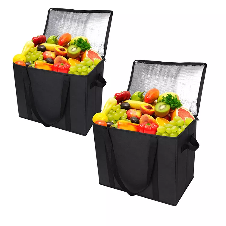 Eco friendly reusable insulated thermal foldable cooler bag for food delivery