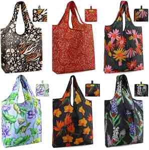 Sac de courses RPET à motif artistique, écologique, réutilisable, pliable, personnalisable, durable, design plat pour le stockage en supermarché - Product Image 1