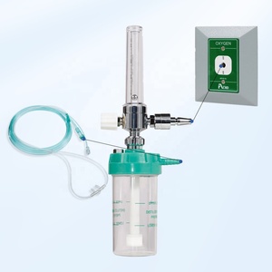 Regulator tekanan oksigen darah tipe dinding, Regulator tekanan oksigen medis Inhaler standar Inggris dengan pengukur aliran oksigen dan botol Pelembab - Product Image 3