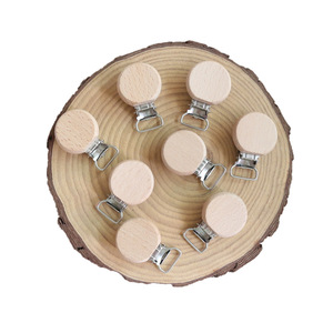YDS chaînes de sucette en bois de hêtre naturel fantaisie perles de dentition en bois de hêtre Clips de sucette - Product Image 2