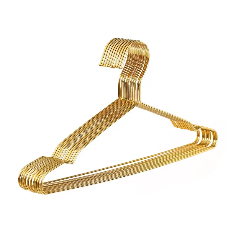 Wholesale stainless steel clothes hanger golden coat hanger