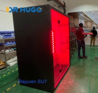DR.HUGO Rejuven SU7 Sauna en bois pour 2 personnes, sauna intérieur à spectre complet avec lumière rouge et infrarouge lointain