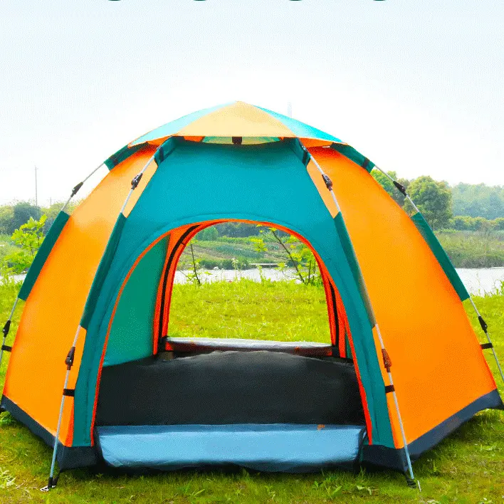 אוטומטי רב אדם חיצוני 3-5 אנשים משושה אוהל קמפינג אטים לגשם וwindproof אביב מהירות פתיחת יוקרה אוהל