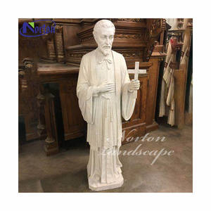 Norton Factory Stone Carving Religious Figure Statue White Marble St Francis <strong>Xavier</strong> Statue Sculpture - Product Image 3