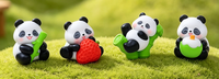 Figurines d'animaux artificiels en résine 3D Panda Kawaii en gros, mini-jouets, objets décoratifs de jardin, cadeaux pour enfants