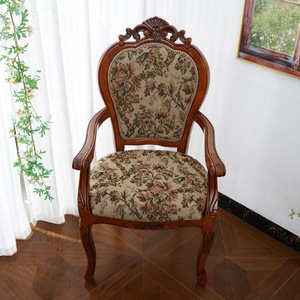 Silla de Comedor de Madera Maciza de Estilo Europeo Moderno JINS, Silla de Estudio Neoclásica para el Hogar con Tela para Restaurantes y Mesas - Product Image 3