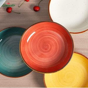 ชุดอาหารเซรามิกหลากสีขายส่ง, จานและชามสโตนแวร์, ชุดภาชนะพอร์ซเลนทนทานสำหรับร้านอาหาร ขายออนไลน์ - Product Image 5
