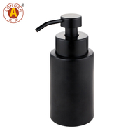 Flacon pompe à mousse en verre givré noir Longan Luxury 250 ml, savon liquide noir 300 ml, flacon pour lavage des mains, pompe à mousse en acier inoxydable