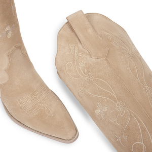 WETKISS 2026 Stivali da Donna all'Ingrosso, Stivali Western <span class=keywords><strong>con</strong></span> Tacco Basso, Punta Affusolata, Ricamo Floreale, Stivali da Cowboy Alti fino al Ginocchio - Product Image 4