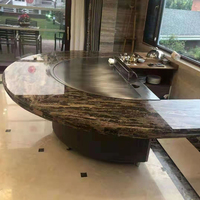 Semi-cercle 7-8 Sièges Électrique/Gaz Marbre Teppanyaki Grill Table pour Restaurant Hôtel Resort