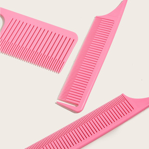 Professional Hair Styling <b>Comb</b> Set 3 Piece Large Size Pink And Black For Salon Highlighting Coloring Parting Tools - Product Image 4