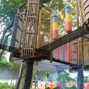 Ropecube Équipement de jeu pour parcs forestiers : Filet d'escalade anti-corrosion pour zones de loisirs écologiques, Cabane dans <span class=keywords><strong>les</strong></span> arbres en bois de forme personnalisée - Product Image 5
