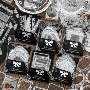Lisi Wonderland Autocollant Pack Creative Encre Blanche Dentelle Creuse Dentelle Frais Rétro Art Manuel PET Autocollant Décoratif - Product Image 1