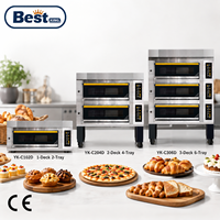 Oven Listrik Dek 380V Stainless Steel Oven Roti Kontrol Digital 300 ℃   dengan Fungsi Pemanasan Awal