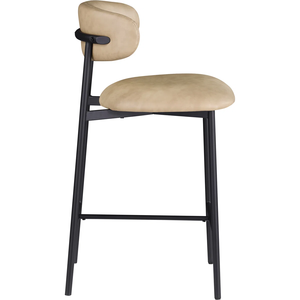 Tabouret <span class=keywords><strong>de</strong></span> bar en cuir <span class=keywords><strong>de</strong></span> hauteur <span class=keywords><strong>de</strong></span> comptoir d'élégance contemporaine avec cadre en métal à base rectangulaire pour îlots <span class=keywords><strong>de</strong></span> cuisine bar à la maison - Product Image 5
