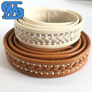 <span class=keywords><strong>Cord</strong></span>ón de PU con Pedrería para la Parte Superior de Sandalias de Diseñador de Verano - Product Image 6