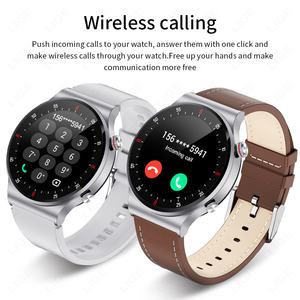 LIGE BW0382棕色皮革男士智能手表，配有NFC音乐播放器应答拨号呼叫健身跟踪器安卓IOS智能手表 - Product Image 5