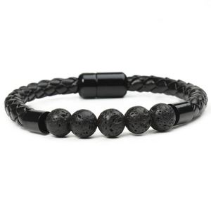 Échantillon vintage de haute qualité bijoux en pierre naturelle bracelet en perles en cuir pour hommes en oeil de tigre - Product Image 3