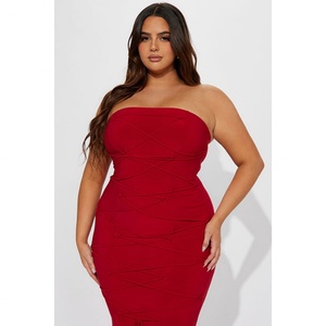 Nuevo Diseño Vestido Casual Sexy de Tubo Maxi Elástico con Cordones Personalizado de Alta Calidad para Mujer - Product Image 4