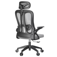 Chaise de bureau ergonomique moderne pivotante avec dossier en tissu maillé confortable, pieds réglables et base chromée - Excellent partenaire de travail pour