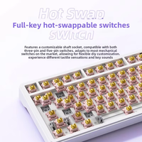 Hot Swappable Custom 75% USB-C Wireless Mechanical Gaming Keyboard Programmable RGB Backlit Mode PBT Anti-Ghosting Key Knob Pink