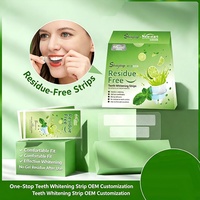 Bandes blanchissantes pour les dents sans résidus, saveur menthe, fines, auto-adhésives, traitement d'éclaircissement buccal à domicile
