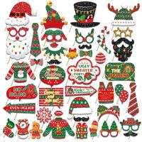 Ensemble de 45 masques DIY sur le thème des pulls moches pour fêtes transfrontalières de Noël et du Nouvel An
