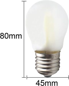 Vente en gros G45 E26 E27 lampe ronde en verre givré, vente en vrac ampoule à filament <span class=keywords><strong>LED</strong></span> givrée à intensité variable sans scintillement - Product Image 2