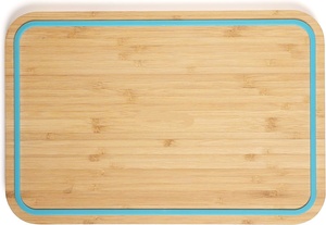 Tagliere in Legno di Bambù Sagomato per Tagliare e Raccogliere Alimenti, Modello Wave Chop & Slide - Product Image 2