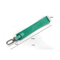 Lanière porte-clés en sangle tissée verte, large sangle avec mousqueton pivotant en métal, impression de logo personnalisée, vente en gros, usine OEM ODM