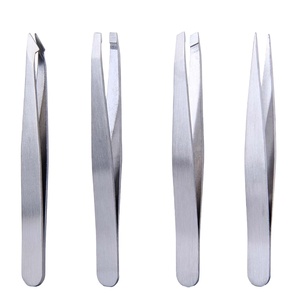 4 Pcs Professional Stainless Steel Eyebrow Tweezers <b>Set</b> Pouch Eco-Friendly Lightweight Sharp Tweezers GZ RTS Bulk Mixed Order - Product Image 2