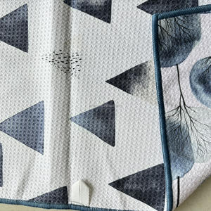 Салфетка кухонная Lihe из микрофибры с вафельной текстурой, современный цветочный принт, однотонный и клетчатый дизайн, для дома, столовой и кухни - Product Image 6