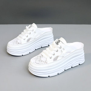 Nouvelles chaussures d'été pour femmes W3663, petites chaussures <span class=keywords><strong>blanches</strong></span> creuses, chaussures décontractées confortables pour femmes, chaussures à talon compensé - Product Image 6