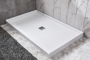 Nouveautés 2026 Prix d'usine Rehausseur <span class=keywords><strong>de</strong></span> <span class=keywords><strong>douche</strong></span> rectangulaire blanc en SMC 60x30x4 pouces <span class=keywords><strong>pour</strong></span> salle <span class=keywords><strong>de</strong></span> bain d'hôtel avec drainage - Product Image 4