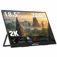 Moniteur portable 18,5 pouces 2K QHD à écran mat, montable au mur, double usage bureau/maison, pour le divertissement et le gaming
