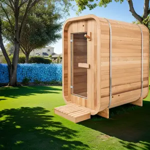 Grosir nyaman desain berbeda prefabrikasi komersial luar ruangan ruang sauna pribadi kayu basah uap tunggal ruang sauna