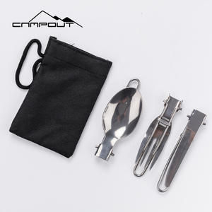 Juego de Cubiertos Plegables de Acero Inoxidable para Acampar al Aire Libre, Cuchillo, Tenedor y Cuchara, 3 Piezas, Kit de Viaje Portátil Ultraligero - Product Image 5