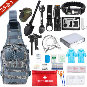 Bolsa táctica multifuncional de supervivencia 25 en 1, kit de emergencia para acampar al aire libre con herramientas de primeros auxilios, nailon impermeable - Product Image 2