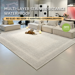 Stile moderno lussuoso tappeto impermeabile resistente alle macchie poliestere decorazione per la casa per soggiorno e camera da letto senza colla richiesto - Product Image 2