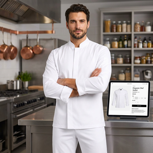 Uniforme professionnel pour hôtel, 100% coton, manches longues, respirant, vêtements pour le personnel de restaurant, bar, service, fabricant OEM, en gros - Product Image 1