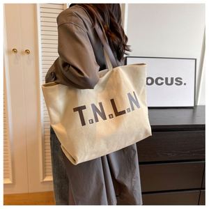 Fashion <b>Canvas</b> Shoulder Tote <b>Bag</b> for Women <b>Large</b> Capacity Zipper Closure Spring 2026 Solid Color Versatile for Daily Commuting - Product Image 4