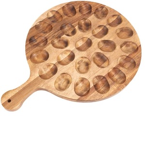 ชั้นวางไข่ไม้พร้อมที่จับ 12 ช่องสำหรับใส่ไข่และเสิร์ฟพิซซ่า - Product Image 3