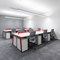 Table de bureau LIWEI en panneaux de particules E0 écologiques avec écran pour 1/2/3/4/6/8 personnes, mobilier de bureau commercial, bureau durable