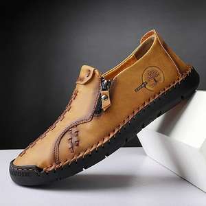 Zapatos de Vestir para Hombre 2026, Nuevo Estilo, Modernos, Casuales, de Cuero, Sin Cordones, Primavera/Otoño, Tallas Grandes, Cosidos a Mano - Product Image 6